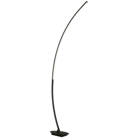 Trio Solo Modern LED Integrated Floor Lamp Black Matt 3000K with Footswitch