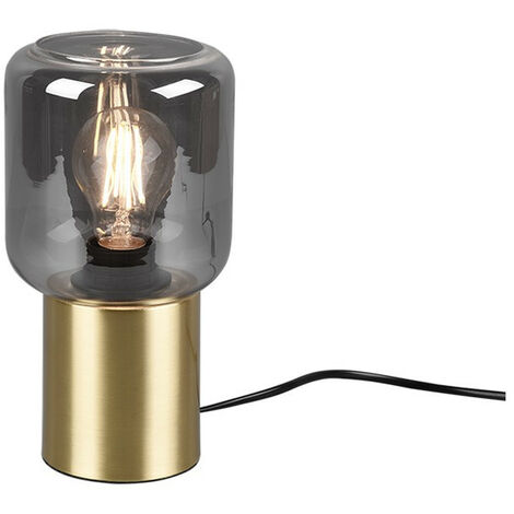 Trio Nico Modern Cylindrical Table Lamp Brass Matt
