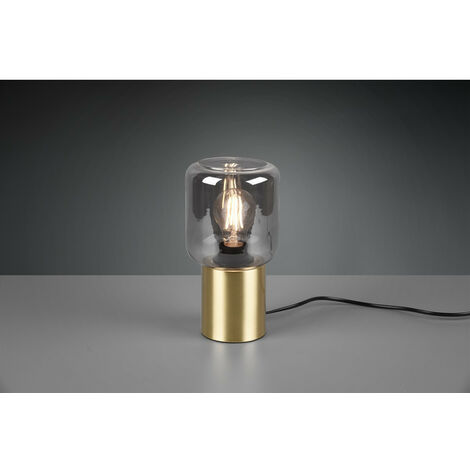 Trio Nico Modern Cylindrical Table Lamp Brass Matt