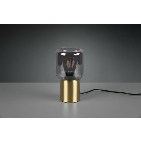 Trio Nico Modern Cylindrical Table Lamp Brass Matt