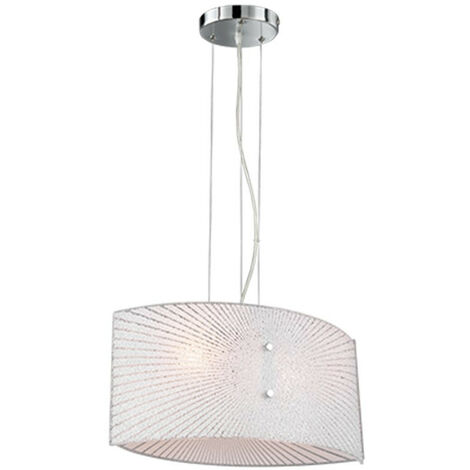 Trio Elisa Modern 2 Light Cylindrical Pendant Ceiling Light Chrome