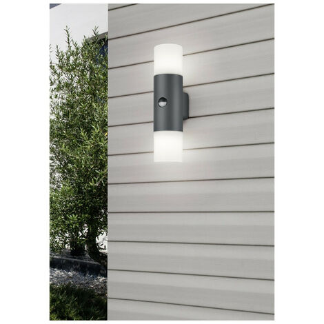 Trio Hoosic Modern 2 Light Outdoor Up Down Wall Lamp Anthracite IP44 ...