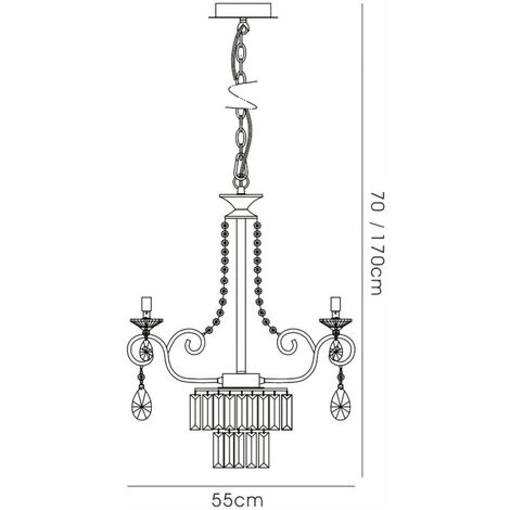 Inspired Diyas - Eden - Ceiling Pendant Chandelier 4 Light G9 Polished Chrome, Crystal