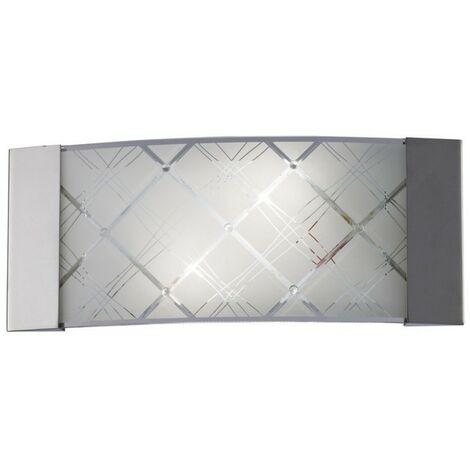 Inspired Diyas - Aries - Flush Wall Lamp 2 Light Polished Chrome, Glass