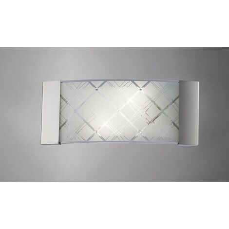 Inspired Diyas - Aries - Flush Wall Lamp 2 Light Polished Chrome, Glass