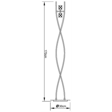 Inspired Mantra - Rosa - Floor Lamp 2 Light G9, Antique Brass
