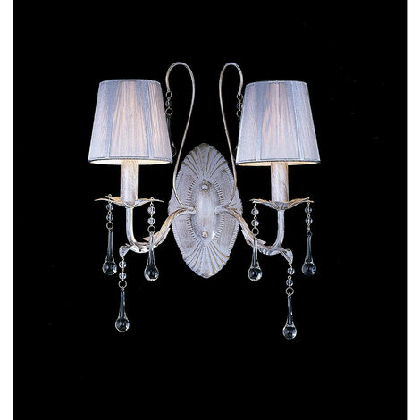 Inspired Clearance - Flur Wall Lamp 2 Light E14 White French Gold