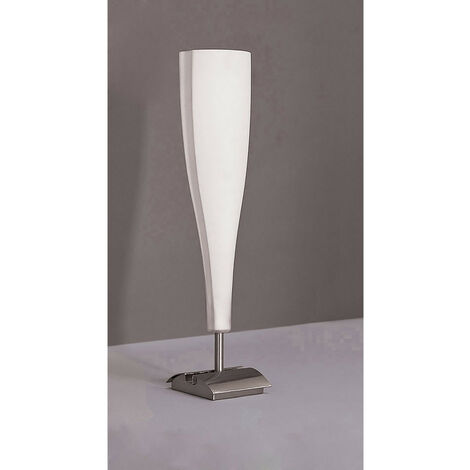 Inspired Mantra Java Table Lamp Big 1 Light E14, Satin Nickel/Frosted ...