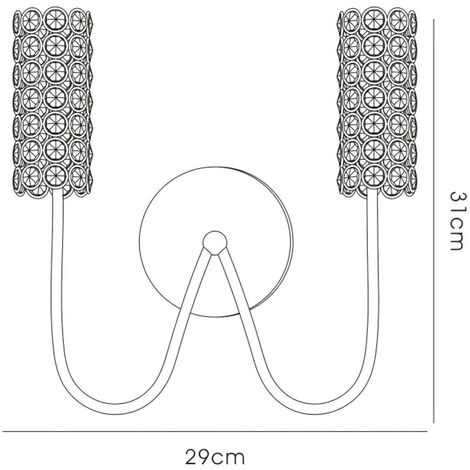 Inspired Clearance - Martina Wall Lamp 2 Light G4 Polished Chrome/Crystal, NOT LED/CFL Compatible