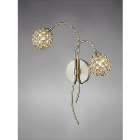 Inspired Clearance - Apollo Wall Lamp 2 Light G9 Satin Nickel/Crystal