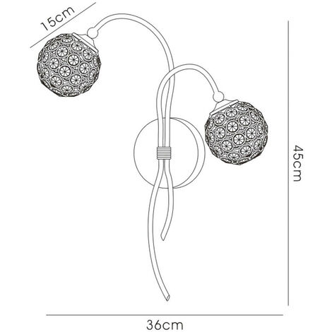 Inspired Clearance - Apollo Wall Lamp 2 Light G9 Satin Nickel/Crystal