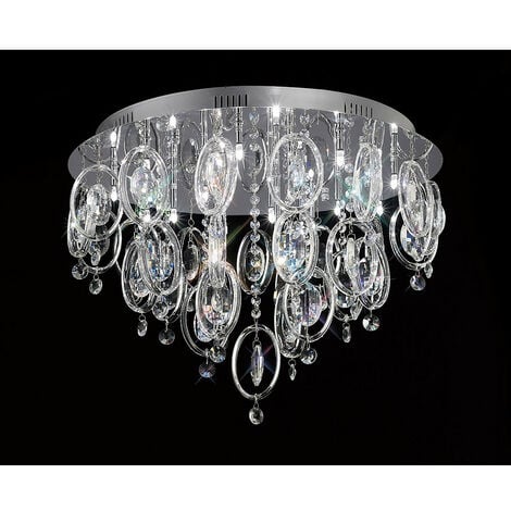 Inspired Clearance - Solana Ceiling 18 Light G4 Polished Chrome/Crystal, NOT LED/CFL Compatible
