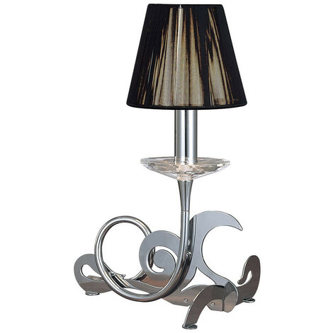 Inspired Mantra Acanto Table Lamp 1 Light E14, Polished Chrome With Black Shade