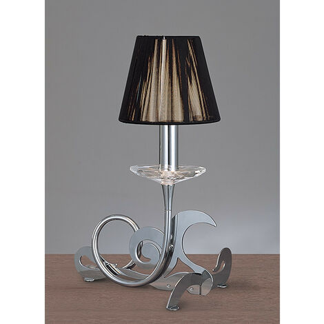 Inspired Mantra Acanto Table Lamp 1 Light E14, Polished Chrome With Black Shade