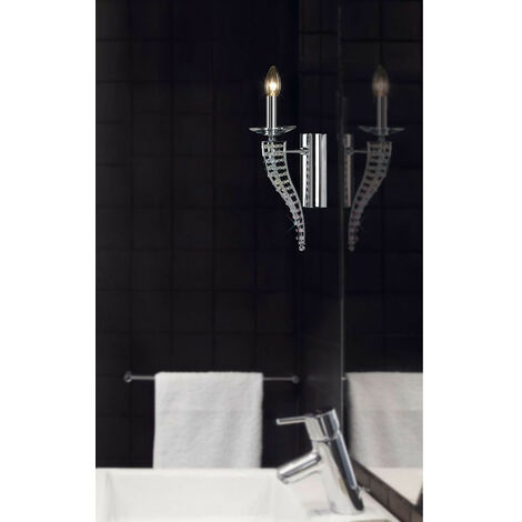 Inspired Clearance - Santo Wall Lamp E14 Polished Chrome/Crystal
