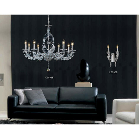 Inspired Clearance - Santo Wall Lamp E14 Polished Chrome/Crystal