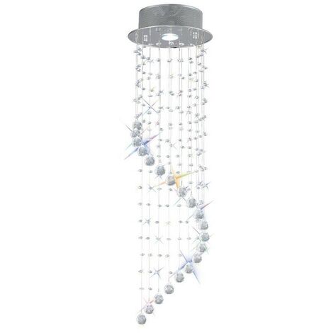 Inspired Diyas - Colorado - Ceiling Cluster Pendant Single-Spiral 1 Light Polished Chrome, Crystal