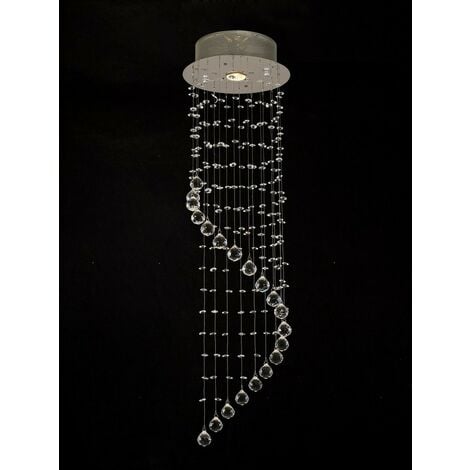 Inspired Diyas - Colorado - Ceiling Cluster Pendant Single-Spiral 1 Light Polished Chrome, Crystal