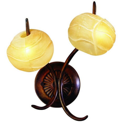 Inspired Clearance - (0038 005) Wave Wall Lamp 2 Light G9, Rustic Gold