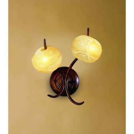 Inspired Clearance - (0038 005) Wave Wall Lamp 2 Light G9, Rustic Gold