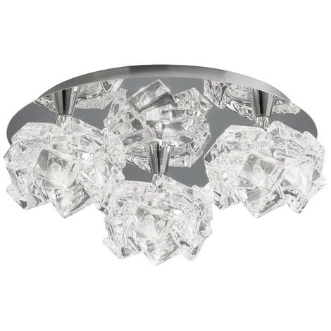 Inspired Mantra - Artic - Flush Ceiling 3 Light G9 Round Small, Polished Chrome