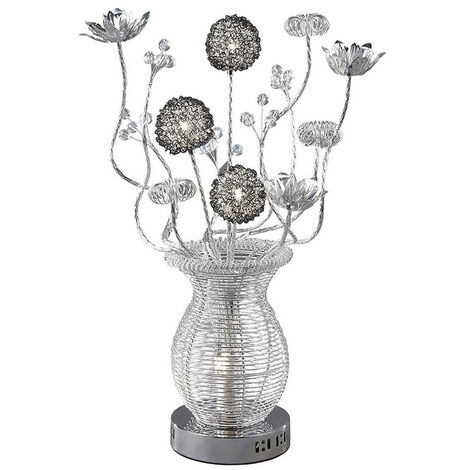 Inspired Clearance - (DH) Calista Table Lamp 4 Light G4 Silver/Black/Crystal, NOT LED/CFL Compatible