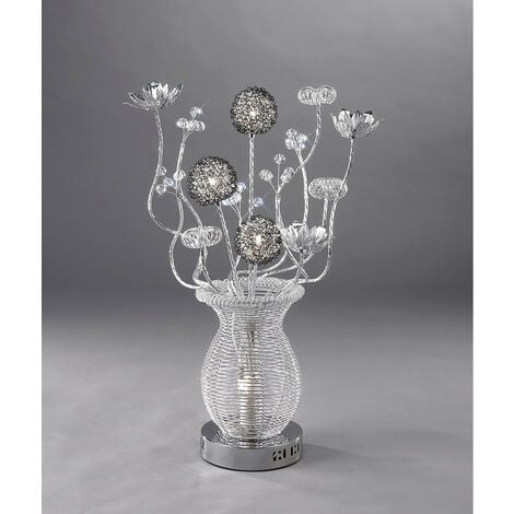 Inspired Clearance - (DH) Calista Table Lamp 4 Light G4 Silver/Black/Crystal, NOT LED/CFL Compatible
