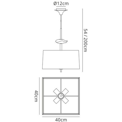 Inspired Mantra - Akira - Ceiling Pendant 4 Light E27, Polished Chrome, Frosted Glass with Black Shade
