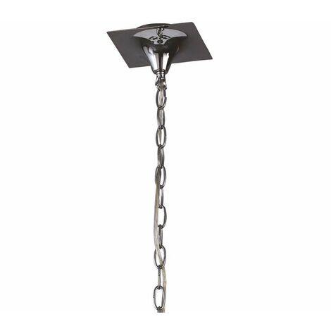 Inspired Mantra - Akira - Ceiling Pendant 4 Light E27, Polished Chrome, Frosted Glass with Black Shade