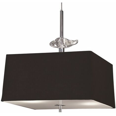 Inspired Mantra - Akira - Ceiling Pendant 4 Light E27, Polished Chrome, Frosted Glass with Black Shade