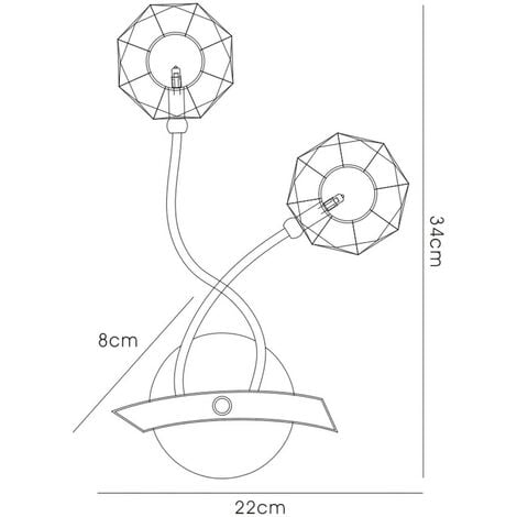 Inspired Clearance - Izona Wall Lamp 2 Light G4 Polished Chrome, NOT LED/CFL Compatible