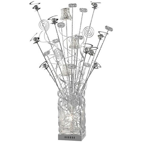 Inspired Clearance - (DH) Koil Table Lamp 4 Light G4 Aluminium/White/Crystal, NOT LED/CFL Compatible