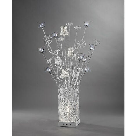 Inspired Clearance - (DH) Koil Table Lamp 4 Light G4 Aluminium/White/Crystal, NOT LED/CFL Compatible