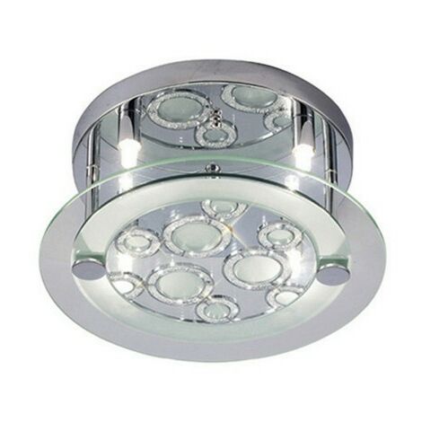 Inspired Diyas - Destello - Ceiling Round with Circle Pattern 4 Light Polished Chrome, Crystal