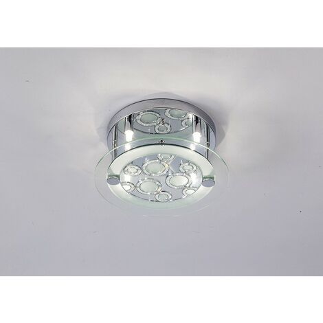 Inspired Diyas - Destello - Ceiling Round with Circle Pattern 4 Light Polished Chrome, Crystal