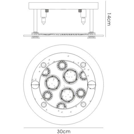 Inspired Diyas - Destello - Ceiling Round with Circle Pattern 4 Light Polished Chrome, Crystal