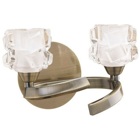 Inspired Mantra Fusion Ice Wall Lamp 2 Light G9 Antique Brass