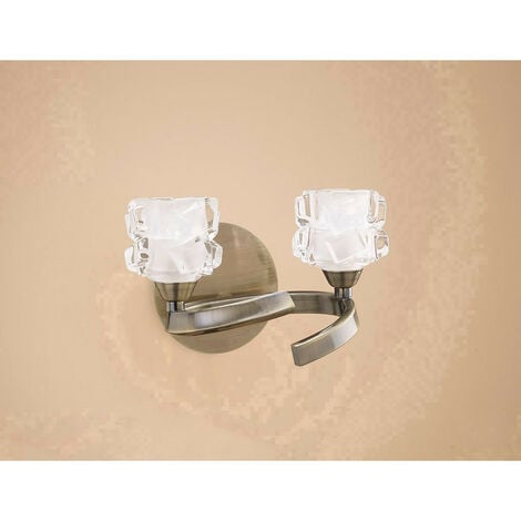 Inspired Mantra Fusion Ice Wall Lamp 2 Light G9 Antique Brass