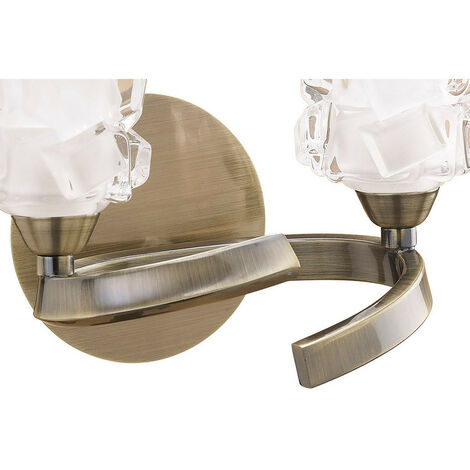 Inspired Mantra Fusion Ice Wall Lamp 2 Light G9 Antique Brass