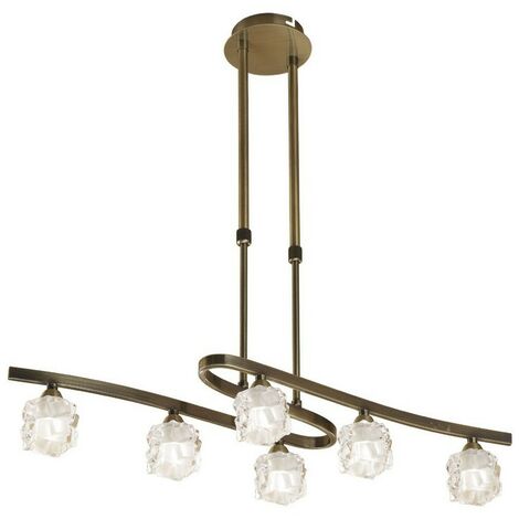 Inspired Mantra - Ice - Telescopic Semi Flush Convertible 6 Light G9 ECO, Antique Brass