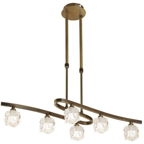 Inspired Mantra - Ice - Telescopic Semi Flush Convertible 6 Light G9 ECO, Antique Brass