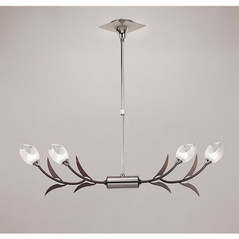 Inspired Mantra Holland Telescopic Linear Pendant Line 4 Light G9, Polished Chrome, Wenge