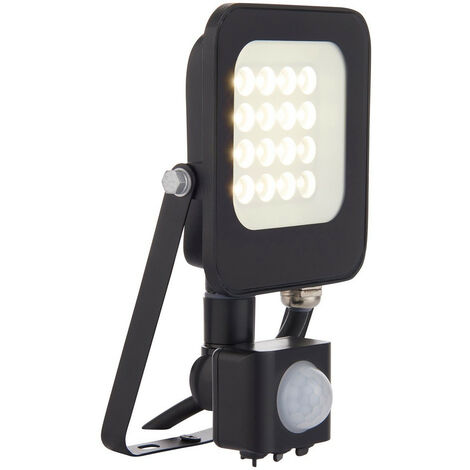 Saxby Guard PIR Override 10W IP65 10W Outdoor Flood Light Matt Black Paint
