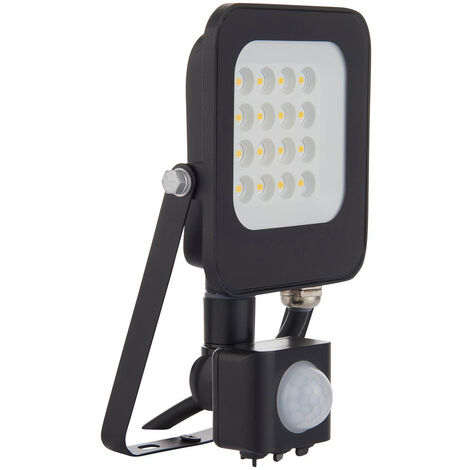 Saxby Guard PIR Override 10W IP65 10W Outdoor Flood Light Matt Black Paint