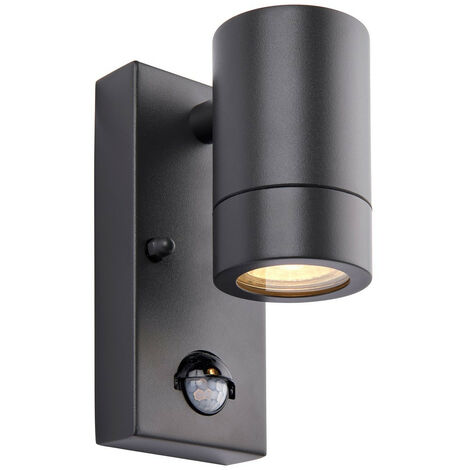 Saxby Palin PIR Outdoor Down Wall Lamp Anthracite Grey IP44
