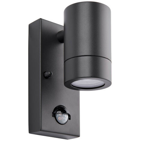 Saxby Palin PIR Outdoor Down Wall Lamp Anthracite Grey IP44