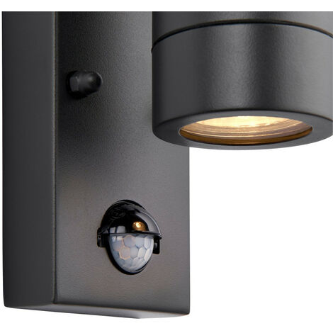 Saxby Palin PIR Outdoor Down Wall Lamp Anthracite Grey IP44