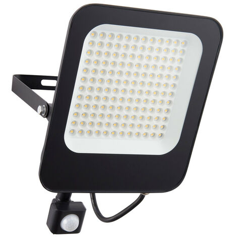 Saxby Guard PIR Override 100W IP65 100W Outdoor Flood Light Matt Black Paint