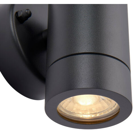 Saxby Palin Outdoor Down Wall Lamp Anthracite Grey IP44