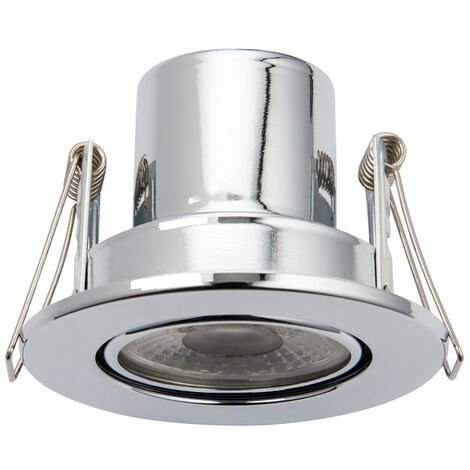 Saxby Shieldeco 500 CCT Tiltable Light 5W Recessed Downlight Chrome Effect Plate
